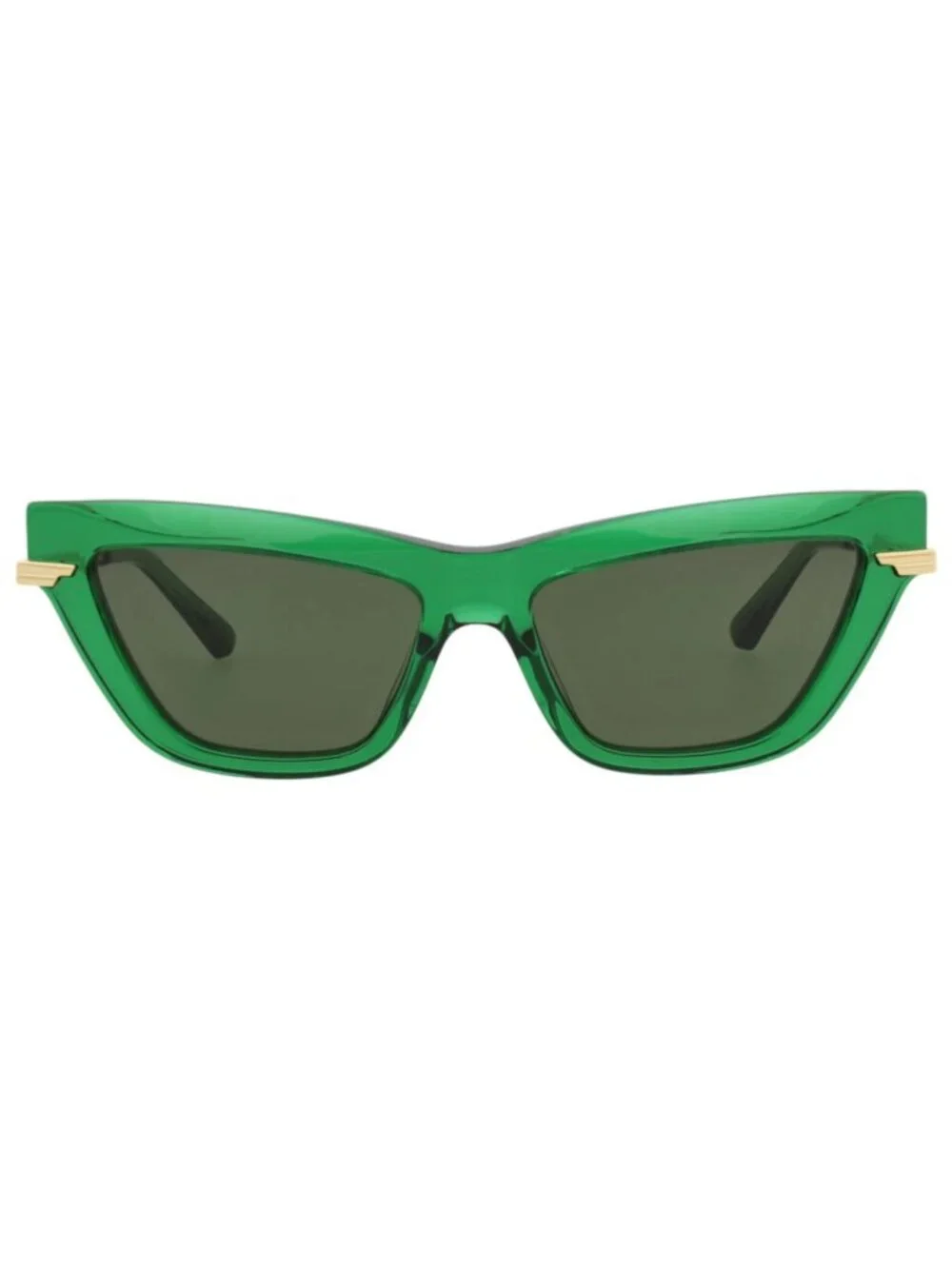 New Bottega Veneta Women's Sunglasses Cat Eye Recycled Acetate Frame Green Gold